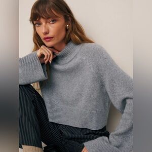 Reformation Garrett Cashmere Cropped Turtleneck, Size XS